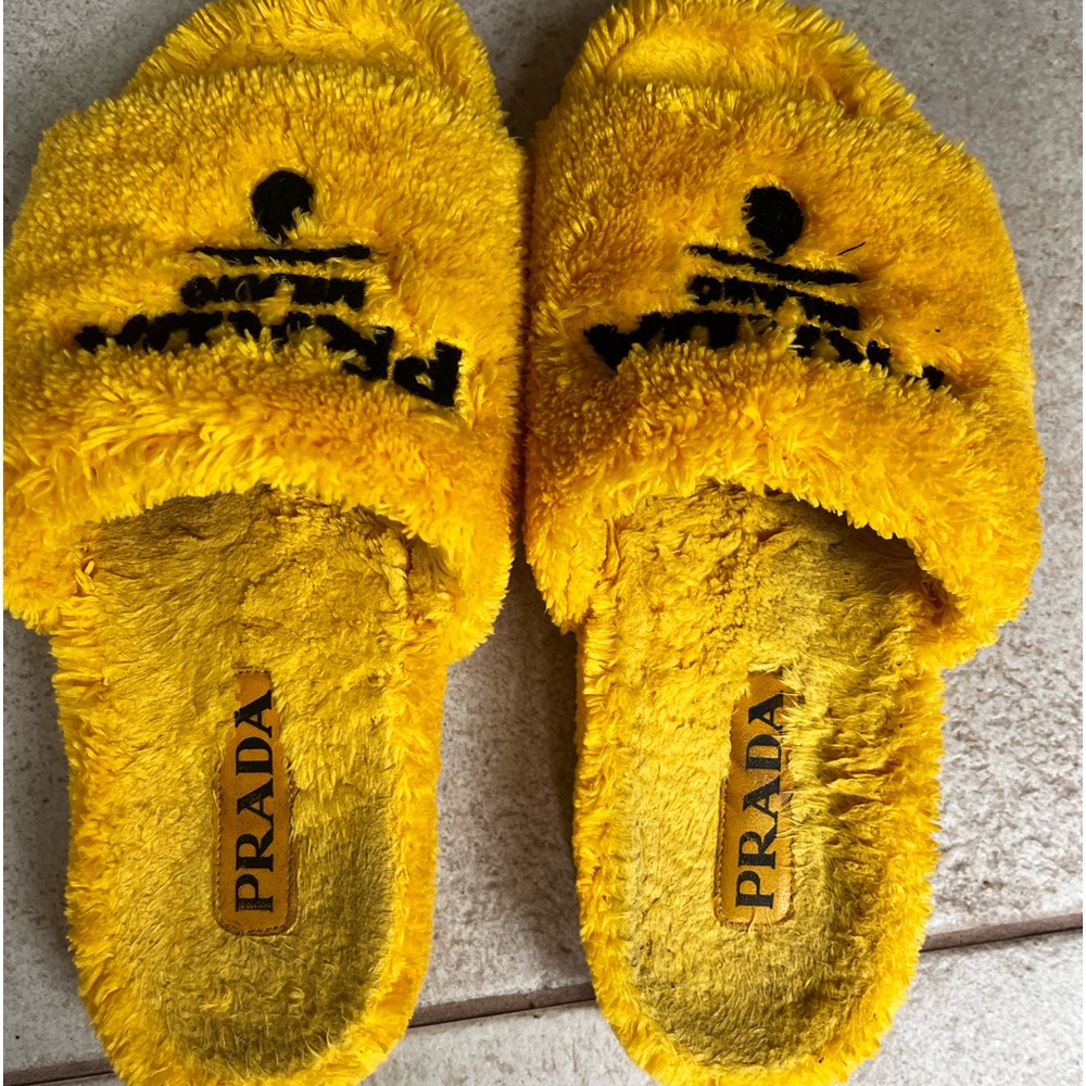 Prada Terrycloth Slides Giallo Yellow 38
